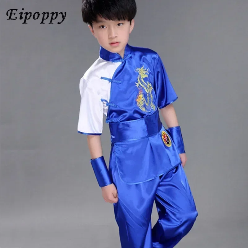 مجموعة أزياء الووشو الصينية التقليدية للأطفال ، زي فنون الدفاع عن النفس ، ملابس الكونغ فو