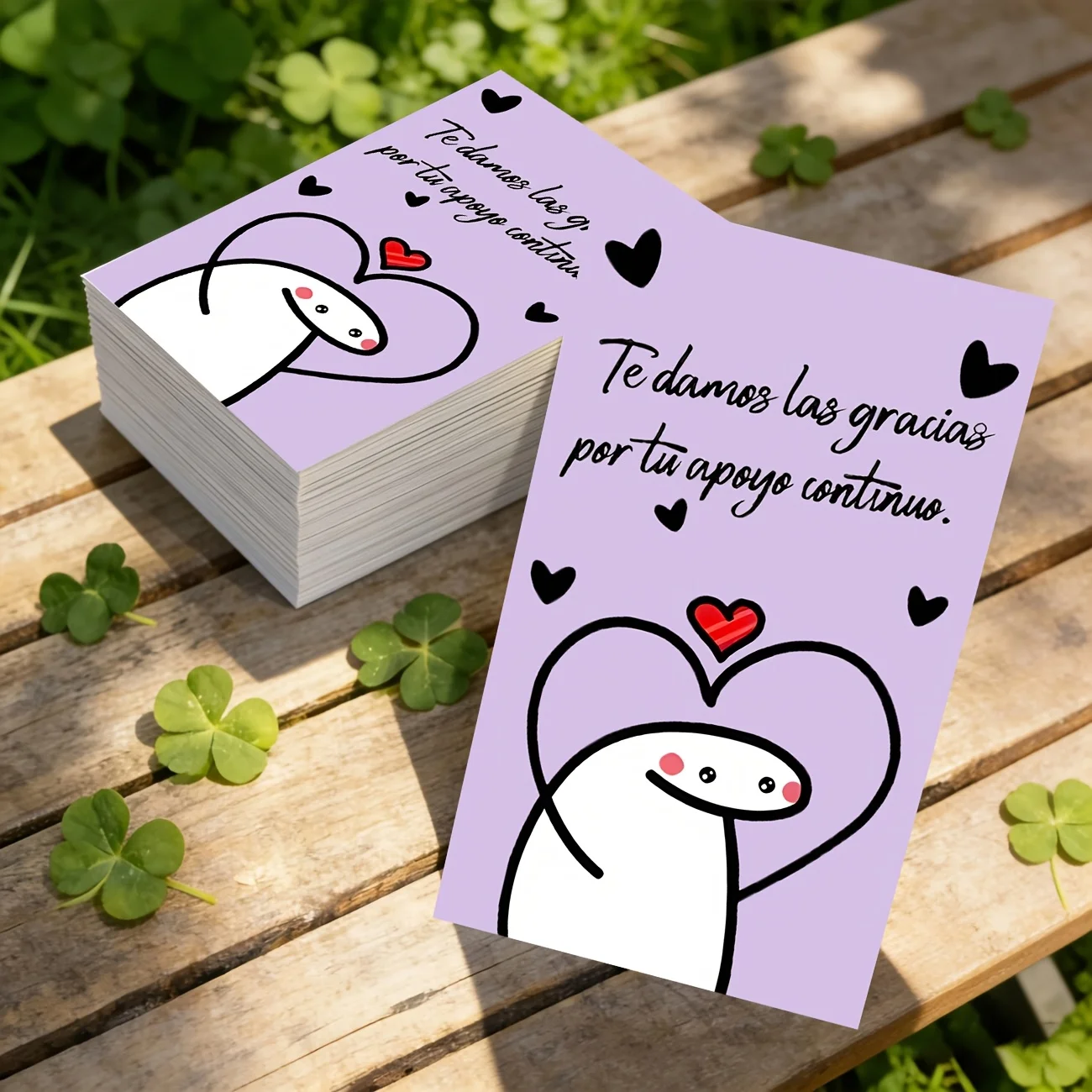 50PCS Spanish Cartoon Character Bixin Thank-you Cards, Used for Party Decoration, Holiday Celebrations, and Other Occasions