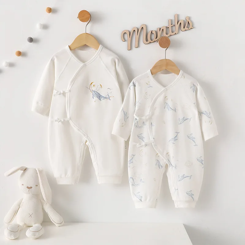 Autumn Rompers Cute Animal Imprinted Design Neonatal Baby Boys Girls Romper 100 Cotton Reborn Baby Clothes Loungewear Outfit