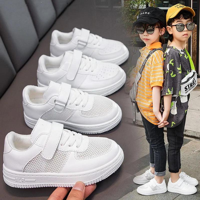 

Children's small white shoes 2023 summer new girls' leisure breathable soft sole student boy sports performance