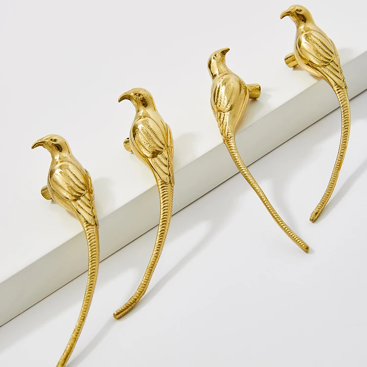 Golden Bird Cabinet Handle Personalized Wardrobe Handle Creative Children's Simple High End Wine Cabinet Drawer Handle