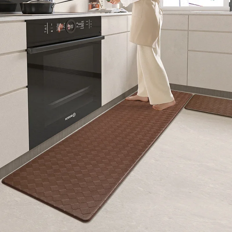 EIFLOY-Plaid Anti Fatigue Kitchen Mat, Cushioned, Waterproof, PU 10mm, Non-Slip, Comfort Rugs, Standing Desk, Floor Mats