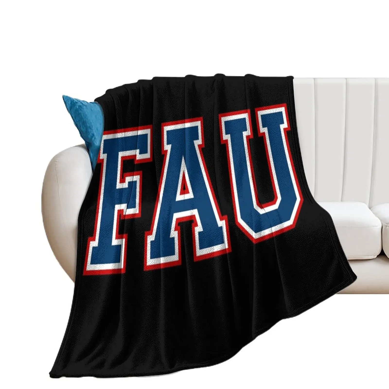 florida atlantic university college font Throw Blanket Plush Single Thins Bed Blankets