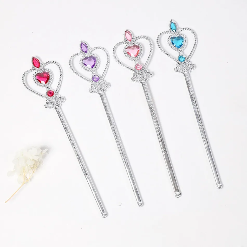 4pcs Queen Crown Frozen Blue Crown Magic Wand Kids Princess Magic Wand Fairy Wand Girls Show Dress Up Pink Purple Rose Headwear view 3
