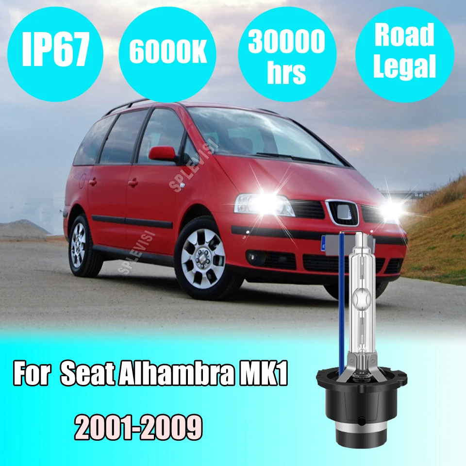 D2S Xenon Headlights 35W 4500LM Enhanced Visibility For Seat Alhambra MK1 2001 2002 2003 2004 2005 2006 2007 2008 2009