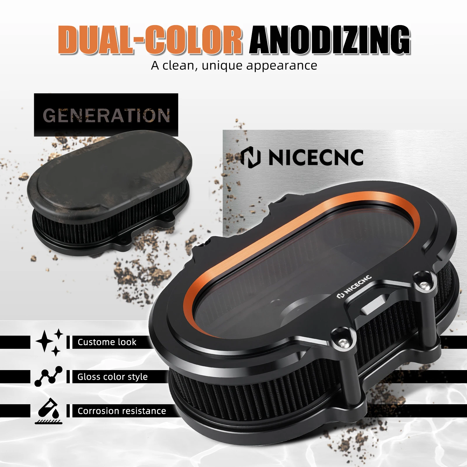 Para Harley Street Glide FLHX/Special Road Glide/Road King Kit de limpiador de aire transparente especial para Tri Glide Ultra FLHTCUTG Ultra Limit