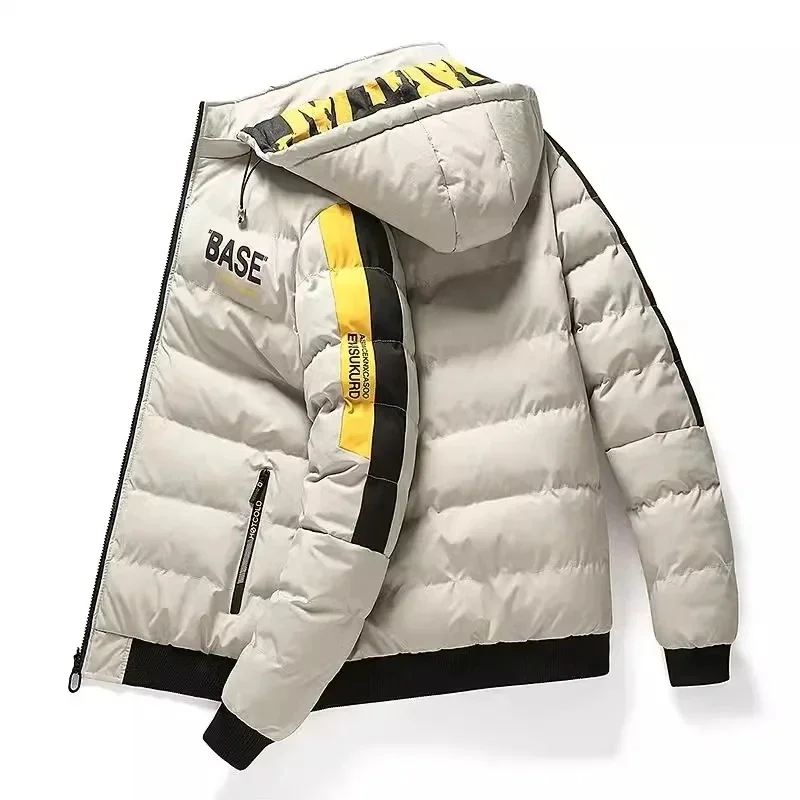 

Double sided men's cotton jacket, outdoor winter men's thick coat, detachable hat, cold proof clothing, casual cotton jacket