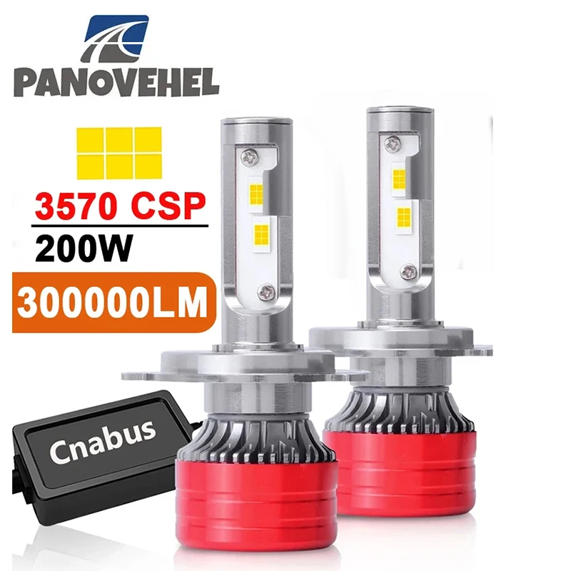 

PANOVEHEL H1 H11 H4 H7 Led Headlight 200W Canbus For Auto H8 9005 9006 Car Lamps High Beam HB3 HB4 Light Bulbs 6000K Universal