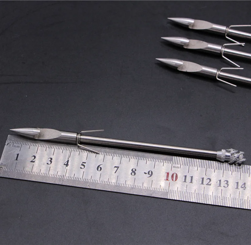 10/20pcs stainless arrowhead slingshot hunting fishing arrows hunting shooting ammo Semi-automatic fishing slingshot accessories view 4