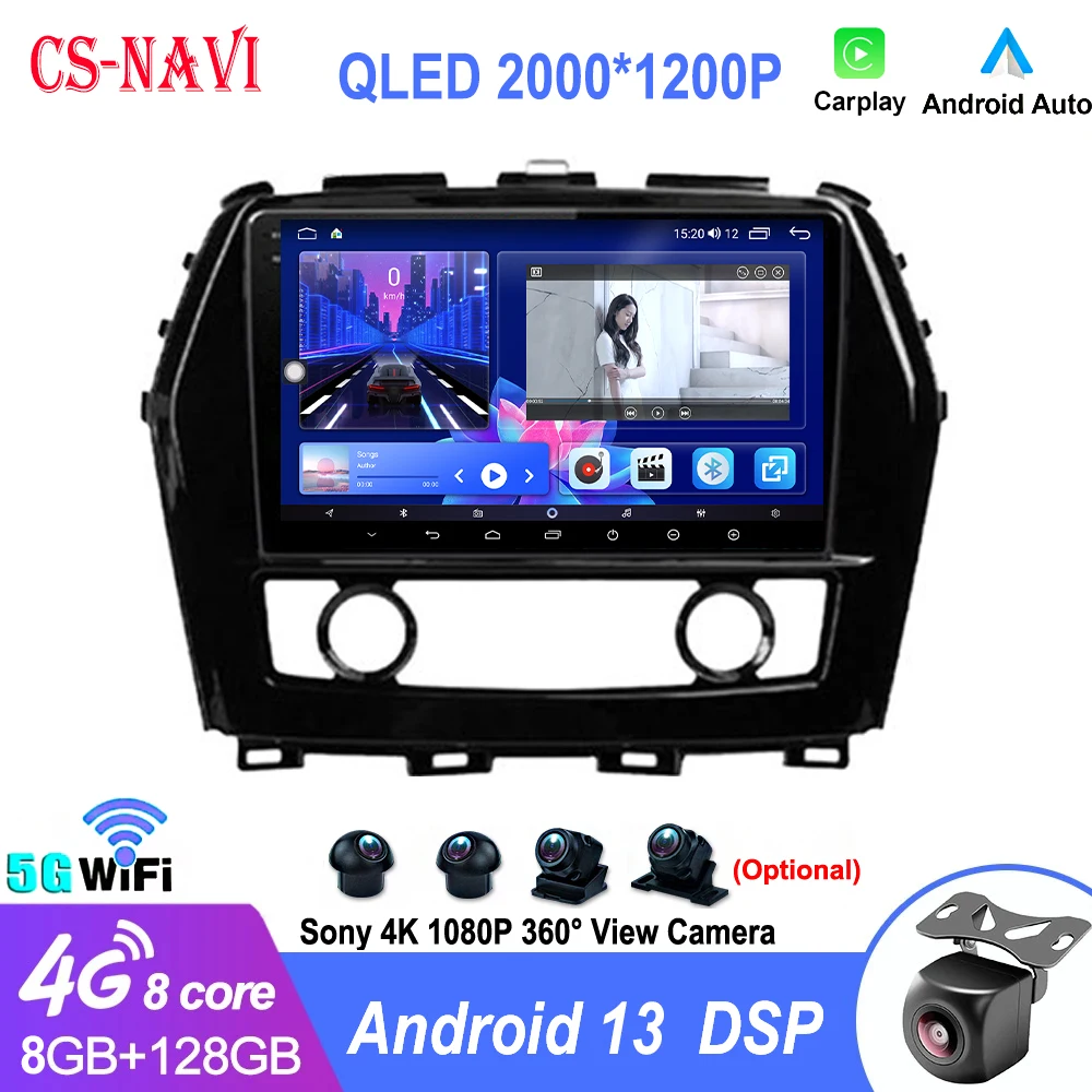 

Carplay Android 13 Auto Radio Stereo-Player Multimedia 4G GPS Navigation For Nissan Maxima A36 2015 - 2020