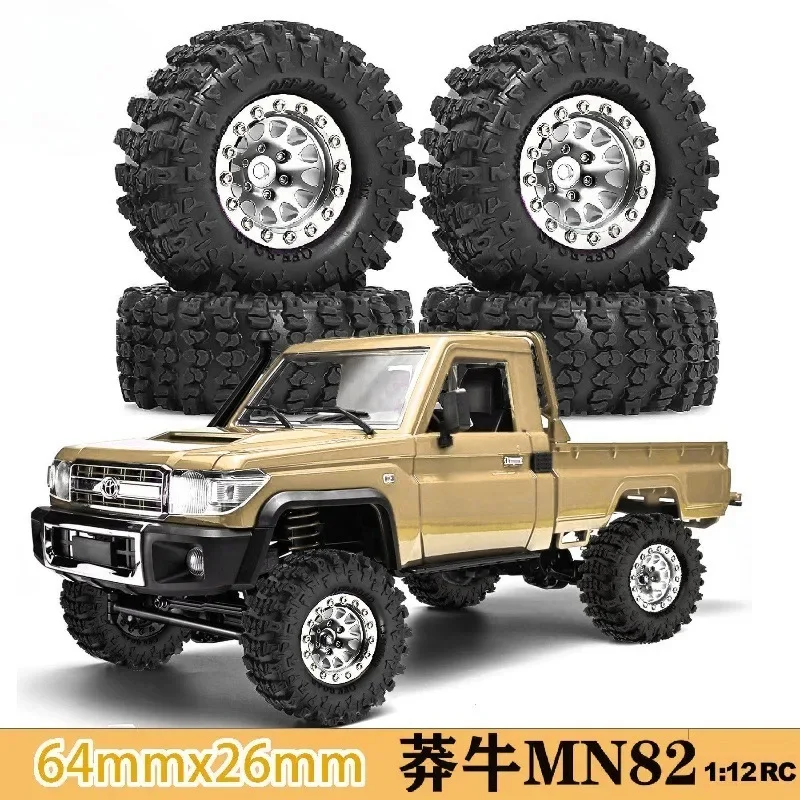 

FOR MN82 Alloy Beadlock Wheels Tires RS 499 Ford MN82 LC79 1/12 RC Crawler High Grip Rubber Tire Upgrade Set Replacement
