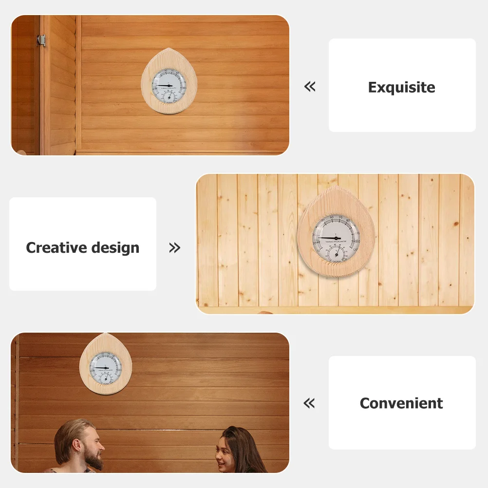 

Sauna Hygrothermograph Premium Wood Copper Durable Temperature Humidity Measurer Room Indoor Accurate Gauge Temperature Gauge