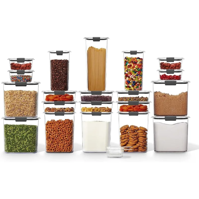 

BPA Free Food Storage Containers with Lids, Airtight, for Kitchen and Pantry Organization, Set of 20 W/ Scoops