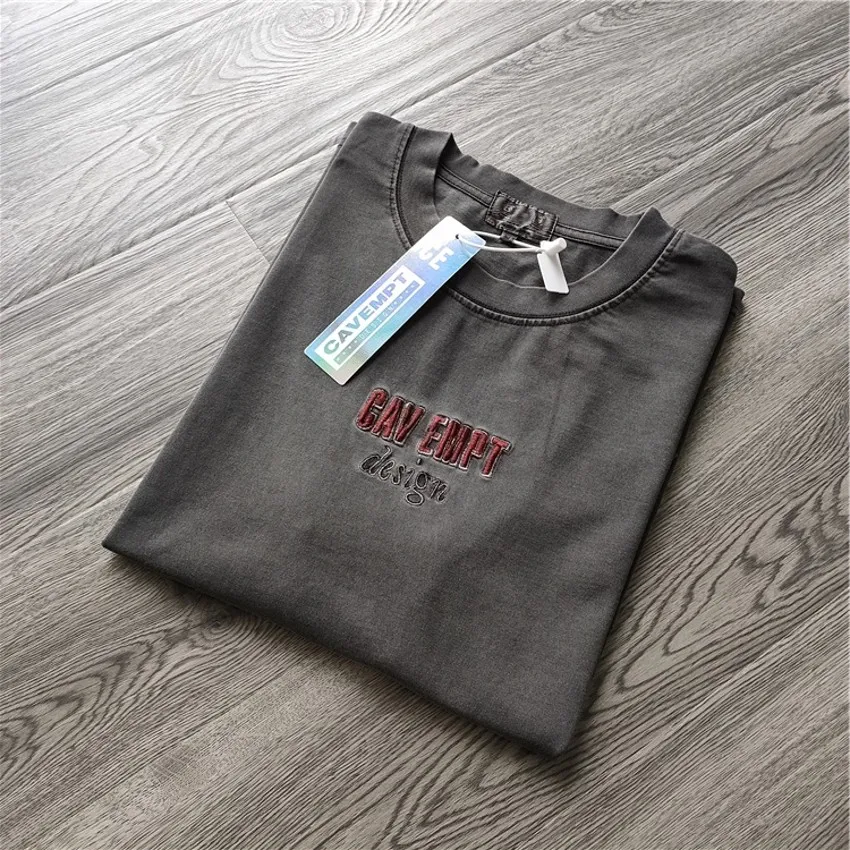 

Винтажная вышивка батик CAV EMPT футболка для мужчин и женщин CAVEMPT 1:1 Высококачественная футболка стирка макияж старые футболки топы