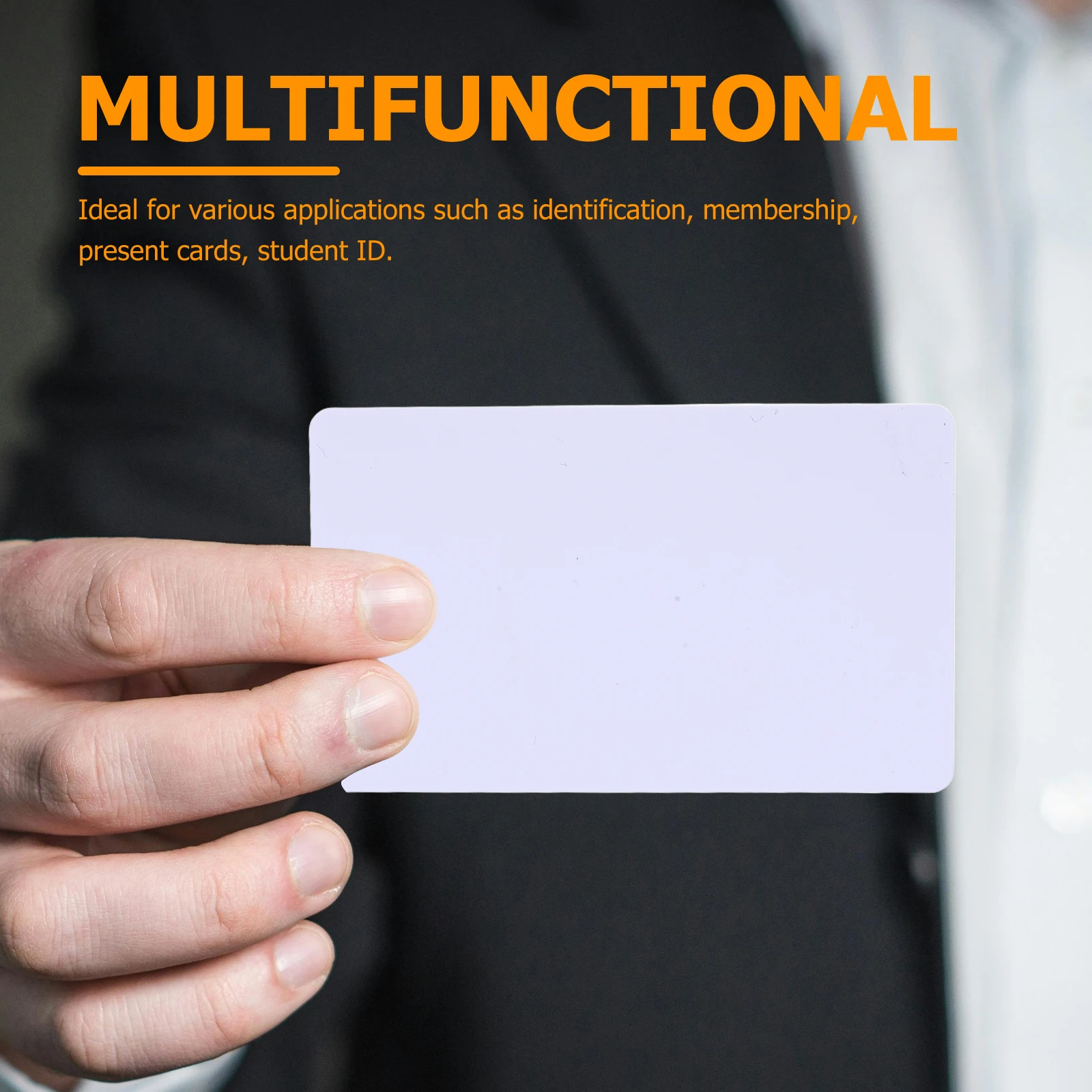 250 قطعة من بطاقات الهوية البلاستيكية البيضاء الفارغة مع شريحة مدمجة لبطاقات أمان شارة الأعمال القابلة للطباعة