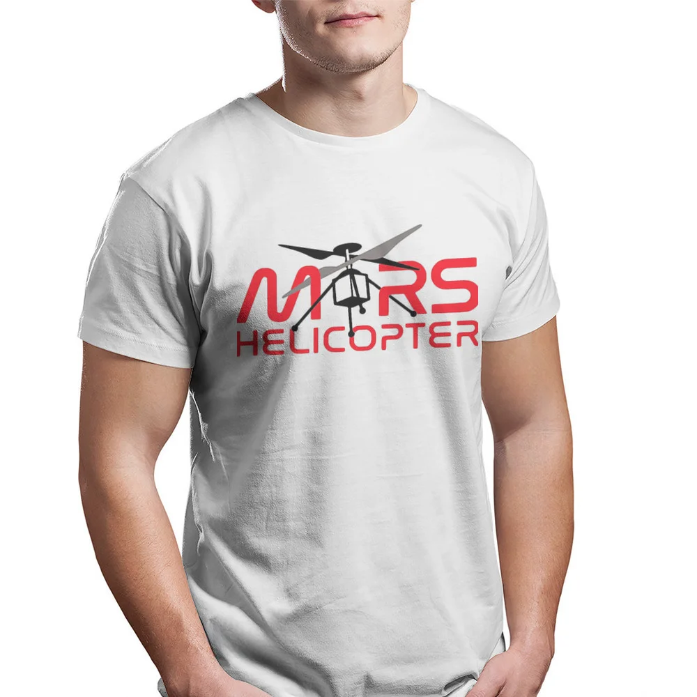 Mars Perseverance Rover Exploration Fabric TShirt JPL Mars Helicopter Ingenuity Basic T Shirt Oversize Men Clothes