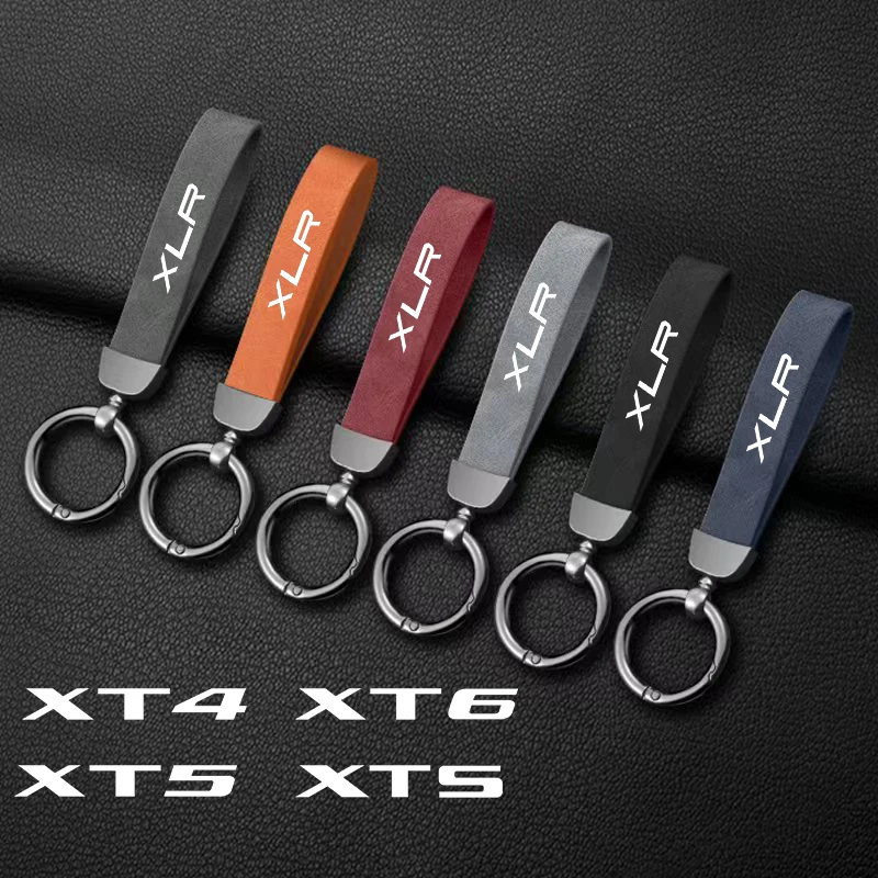 

Luxury Genuine Leather Keychain Car Key Ring Holder Jewelry Custom Gift For Cadillac SLR XLR XT4 XT5 XT6 XTS CT5 Car Accessories