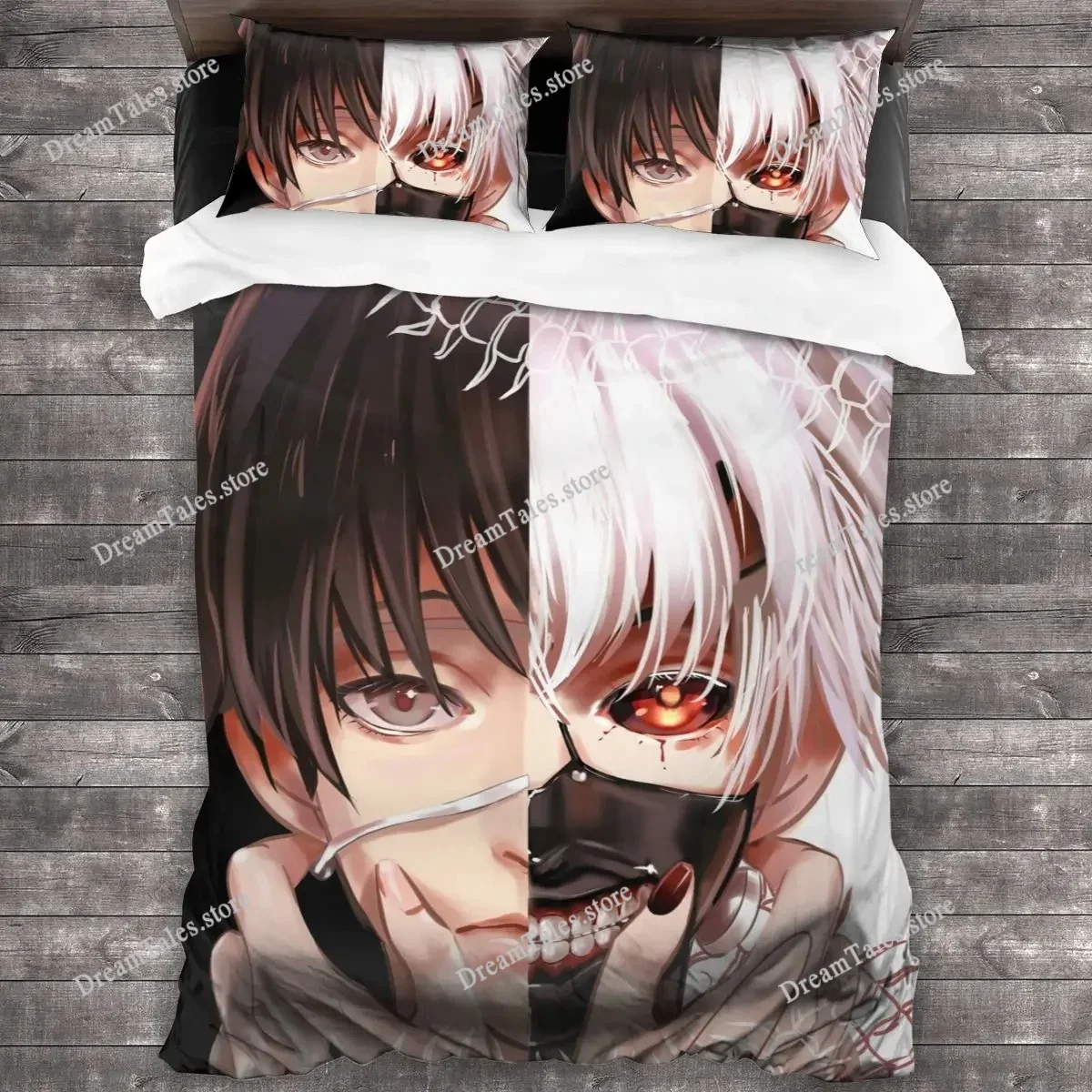 Exquisite 3D Cartoon Tokyo Ghoul Wallpaper Print Bedding Set Duvet Cover Comforter Bed Youth Kids Girls Boys Gift