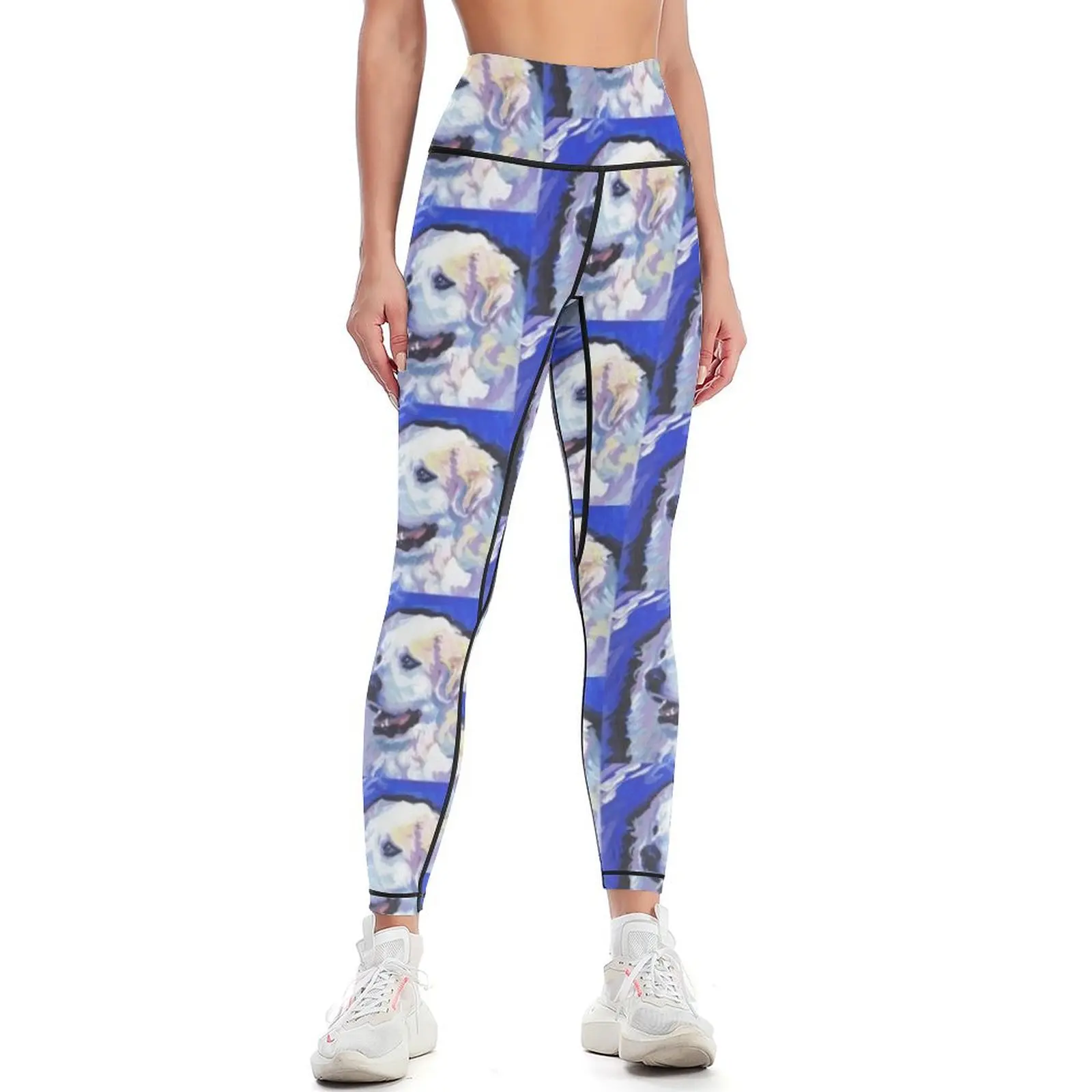

Great Pyrenees Mountain Dog Bright colorful pop dog art Leggings Fitness clothing gym wear Fitness's gym clothes Womens Leggings