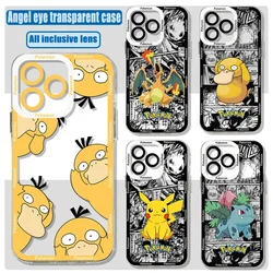 Anime Psyducks Pikachus Phone Case For Samsung S24 S23 S22 S21 S20 S10 FE Note 20 Plus Ultra Lite 5G Clear Soft Pokemons Cover