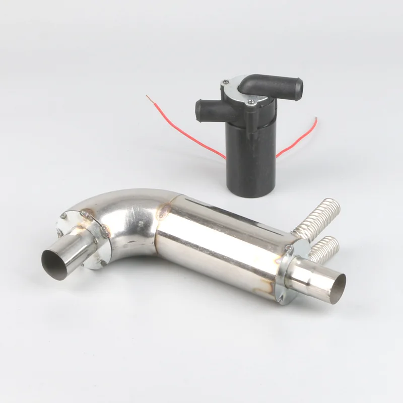 12V/24V Stainless Steel Exhaust Gas Waste Heat Parking Heater With Circulation Water Pump   Water Heating Accessory For Car RV