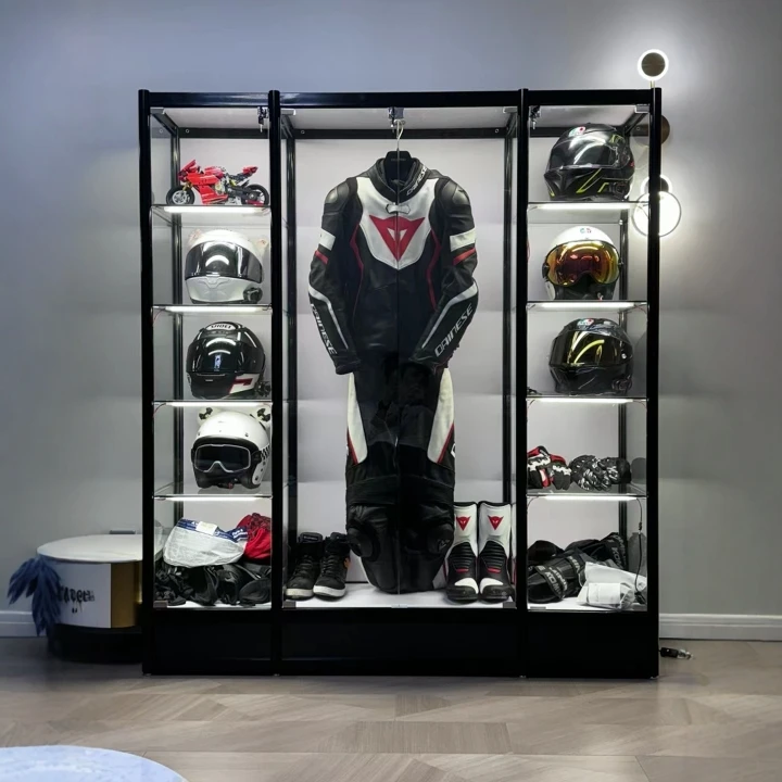 خزانة خوذة ركوب الدراجات خزانة عرض الملابس خزانة عرض الملابس معدات الحماية قاطرة نادي الدراجات النارية #3