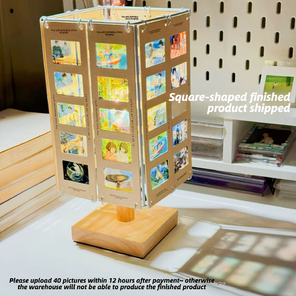 パーソナライズカスタム写真回転フィルムランプdiyクラフトキットledメモリービンテージフィルムストリップナイトライトおしゃれな部屋飾り