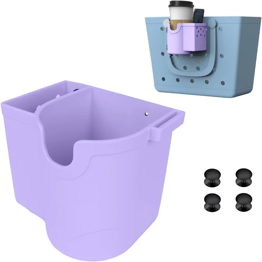 

Cup and Phone Holder for 3 In 1 Silicone Cup Holder Fits 1640oz Compatible with All Bogg Bag Beach Tote Water Bottle Access