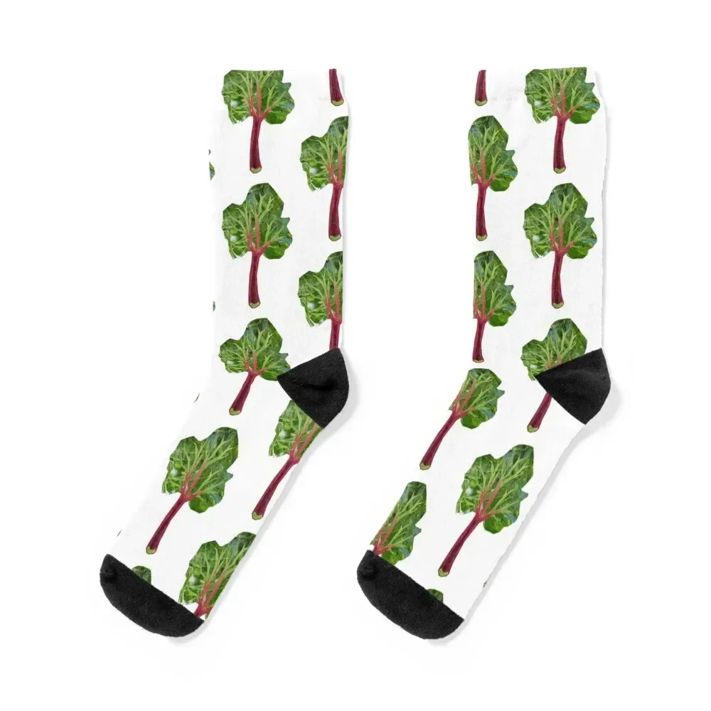 

Rhubarb Socks cotton tennis christmas stocking christmass gift Women Socks Men's tennis cycling colored Socks Male Women's