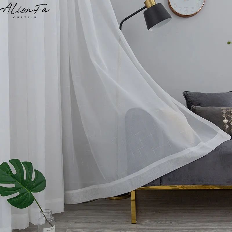 White Linen Tulle Curtains For Living Room Modern Sheer Curtain For Bedroom Solid Voile Curtain For Kitchen Blinds Window Drapes