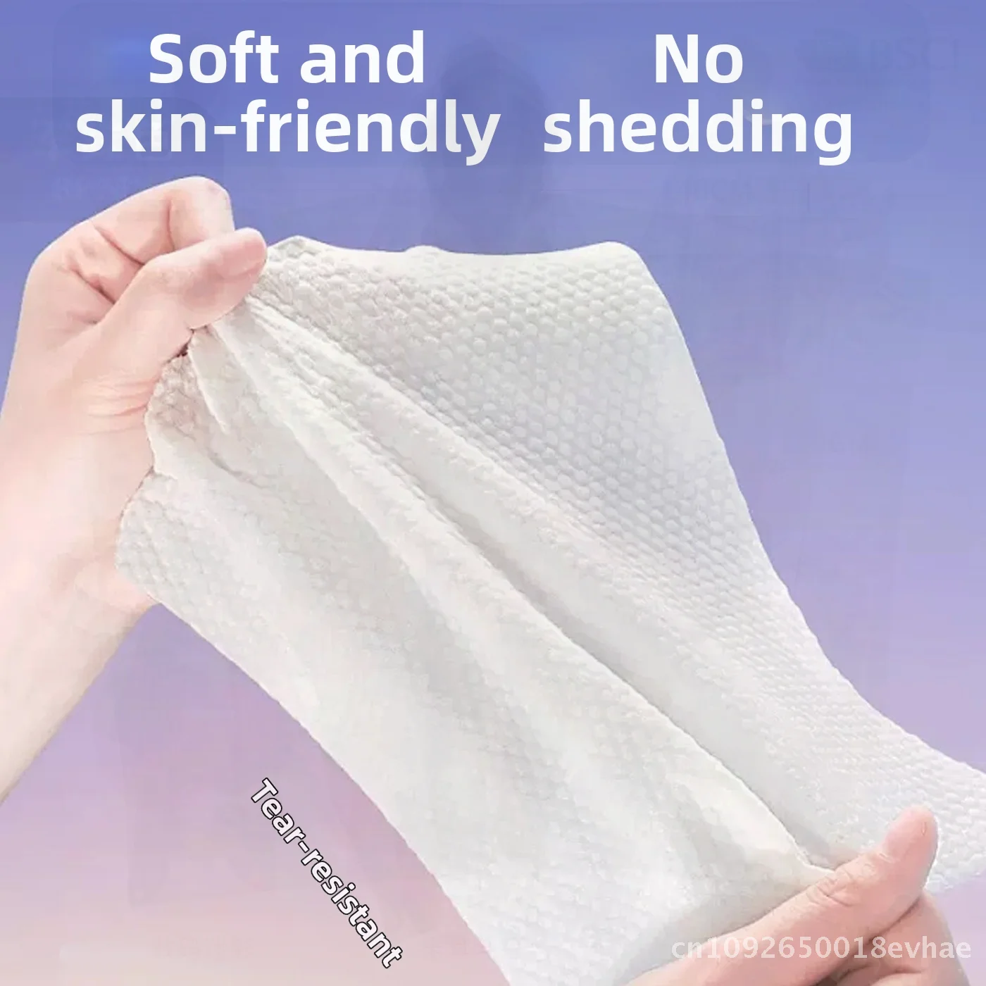 Asciugamani per il viso morbidi in cotone spesso da 500 g Asciugamani struccanti monouso non tessuti Bianco e viola Tipo di pelle universale appeso