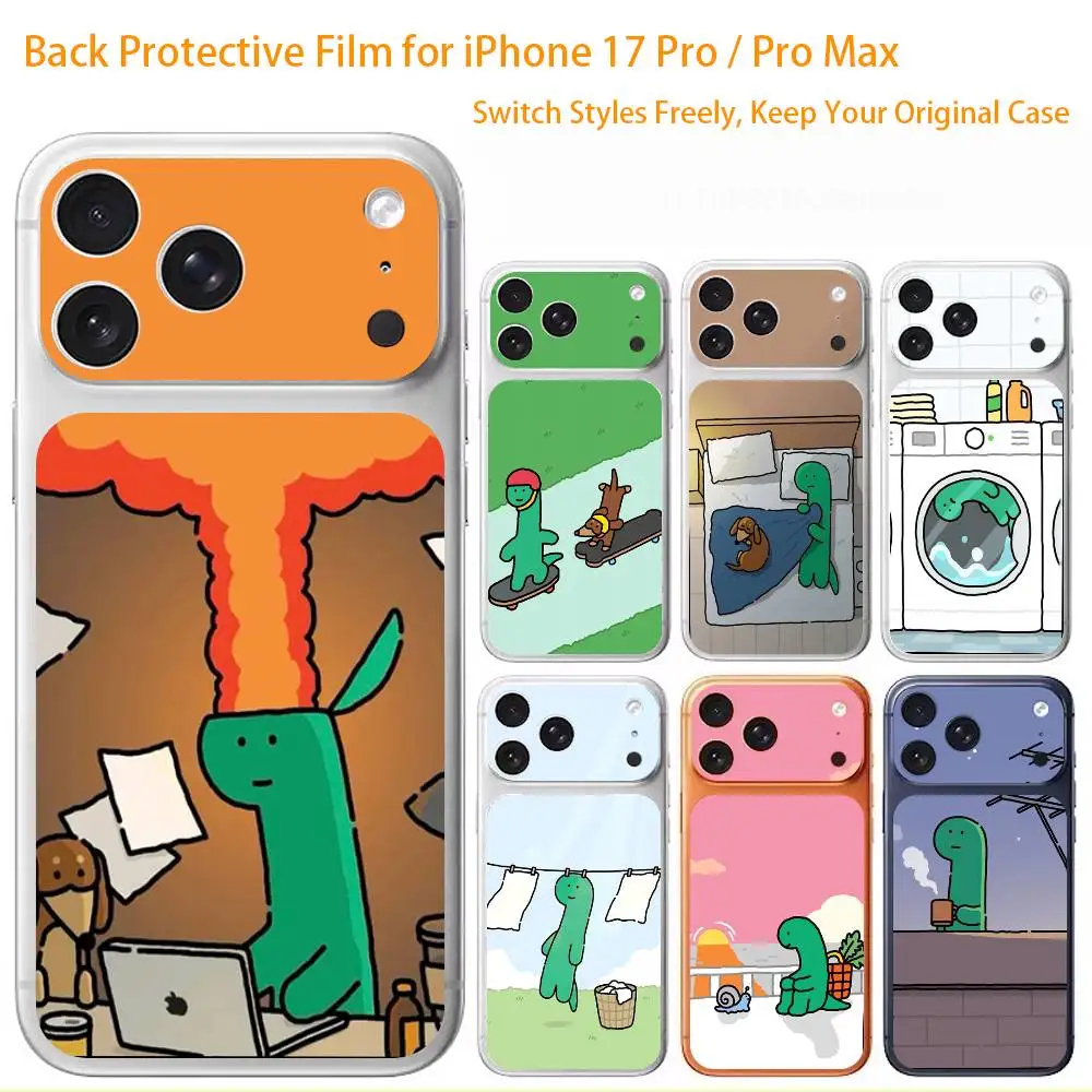

Cute cartoon dinosaur J-JogumanN 3D Full Body Skin Decal for iPhone 17/Pro/Pro Max Color Rear Protective Sticker