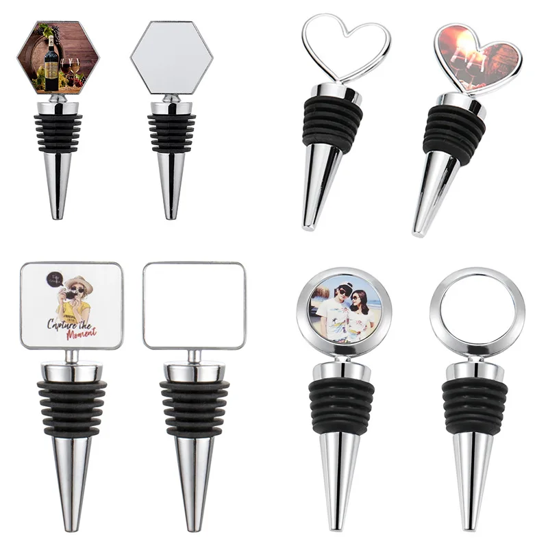 Imagem -04 - Custom Alloy Metal Wine Bottle Stopper Sublimação Blanks para Hotel Casa Bar Use 32*90 mm 60 Pcs Lot