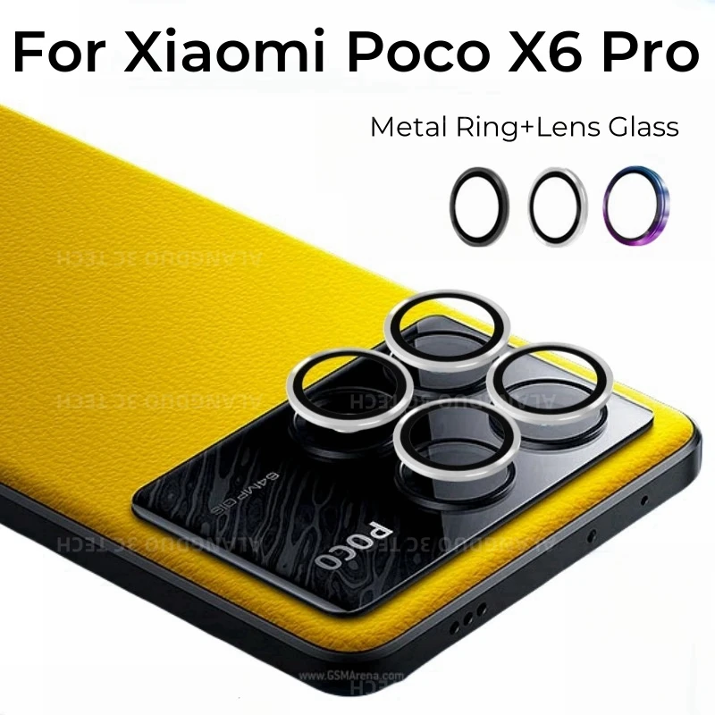 Camera Protector for Xiaomi Poco X6 Pro 5G Metal Ring Tempered Glass Back lens Protector for xiaomi pocox6pro lens cap