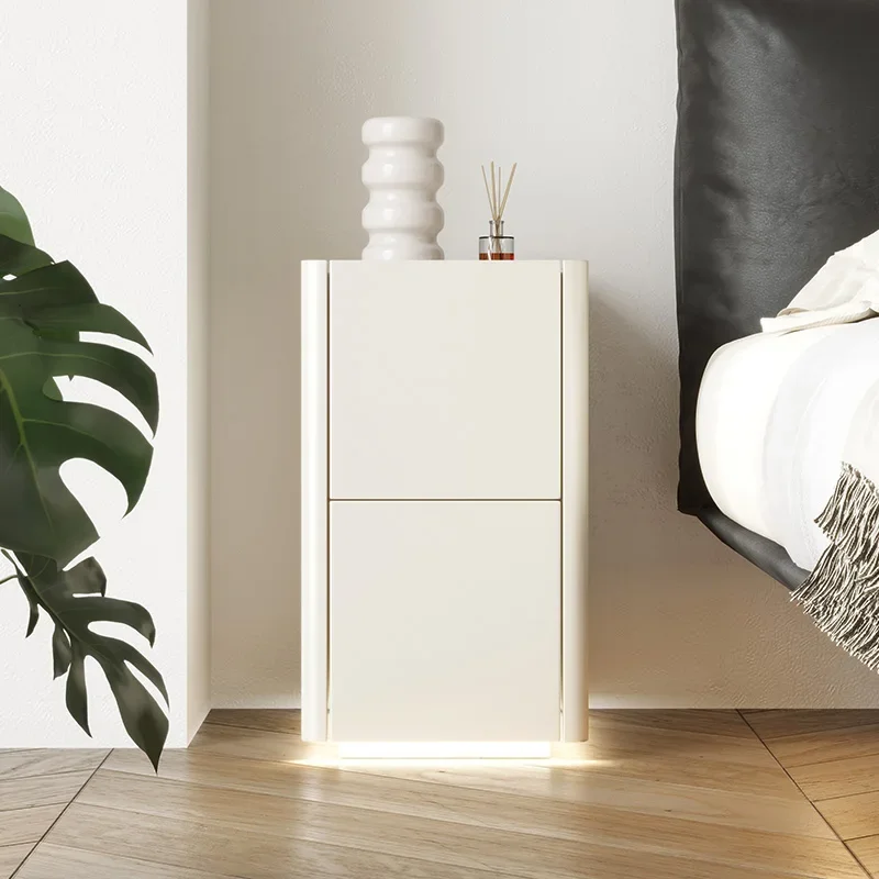 Organizer White Bedside Table Bedroom Mobile Drawers Luxury Storage Cabinets Nightstand Librero Mesa De Noche Trendy Furniture
