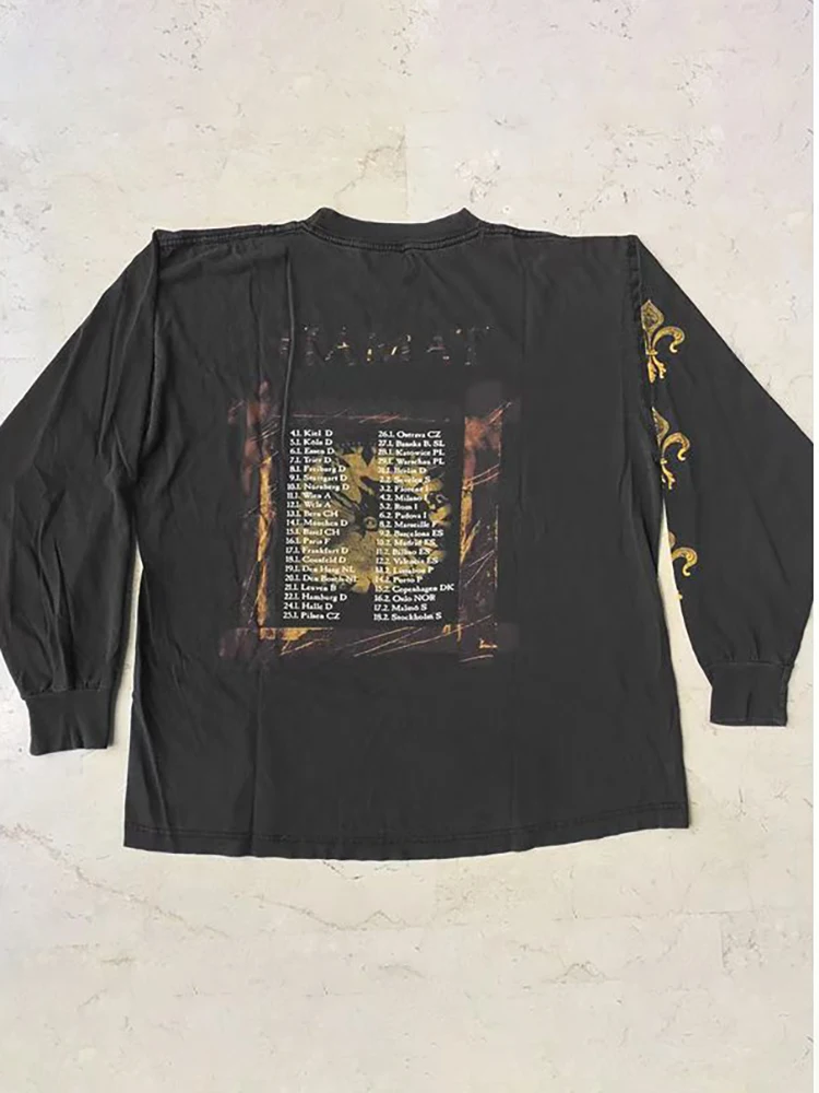 

Harajuku T Shirts Women Rock Print Round Neck Y2k Tops Fashion Gothic 2000s Vintage Tees Streetwear Punk Letter Black Tshirts