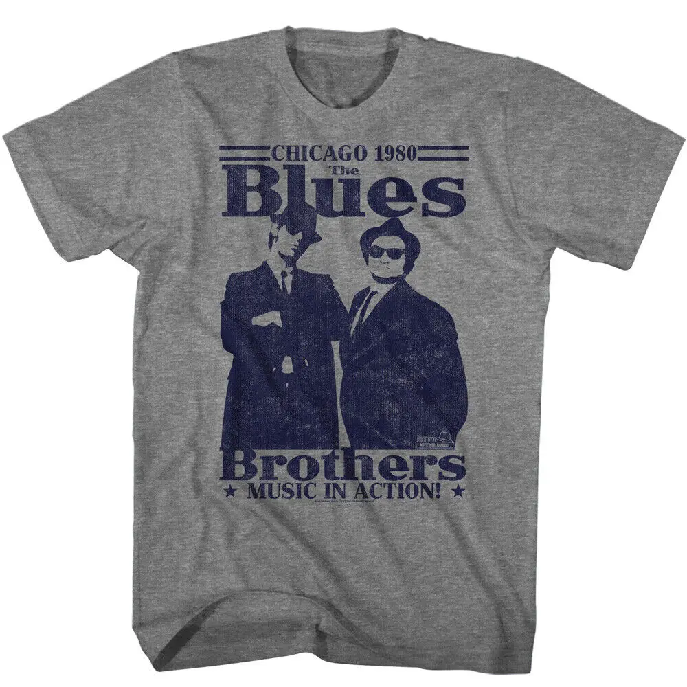 

The Blues Brothers Movie Music In Action Chicago 1980 Men's T Shirt