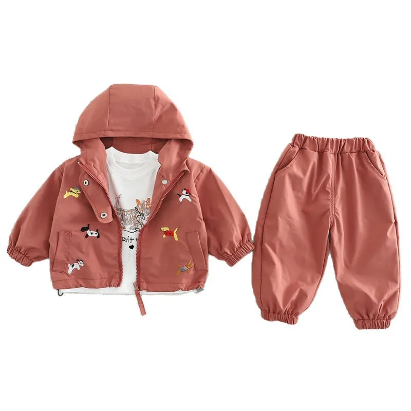 

New Spring Autumn Baby Clothes Suit Children Boys Cartoon Jacket T-Shirt Pants 3Pcs/Sets Infant Girls Clothing Kids Tracksuits