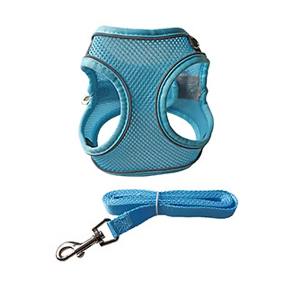 Quick Release Dog Harness Reflective Night Dog Leash Breathable Jacquard Mesh Pet Lead Easy Wear Outdoor Activity for Dogs