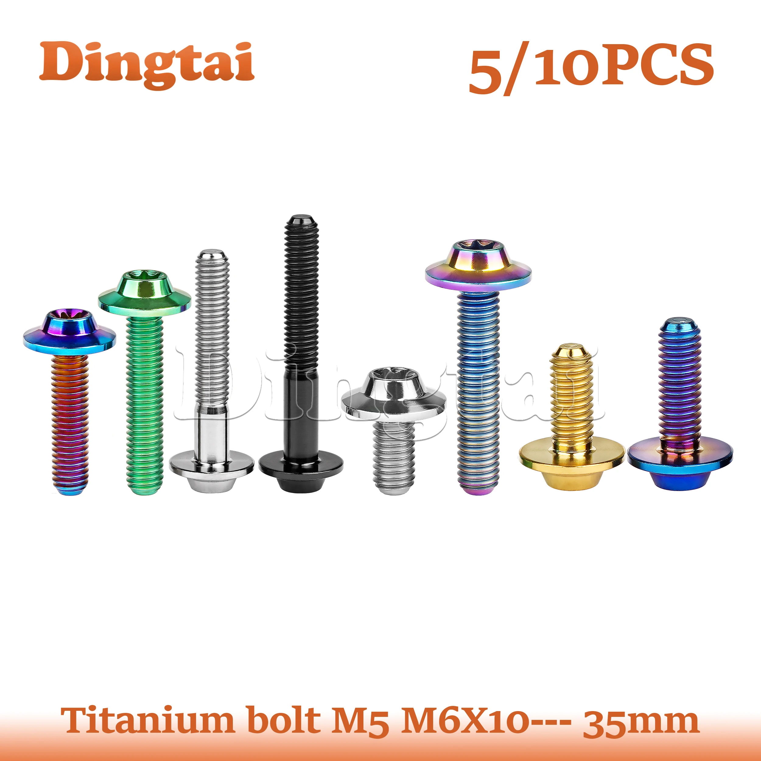 

Титановые болты 5/10 шт. M5/M6x10 12 15 20 25 30 35 мм, титановые винты с головкой Torx для горных и шоссейных велосипедов
