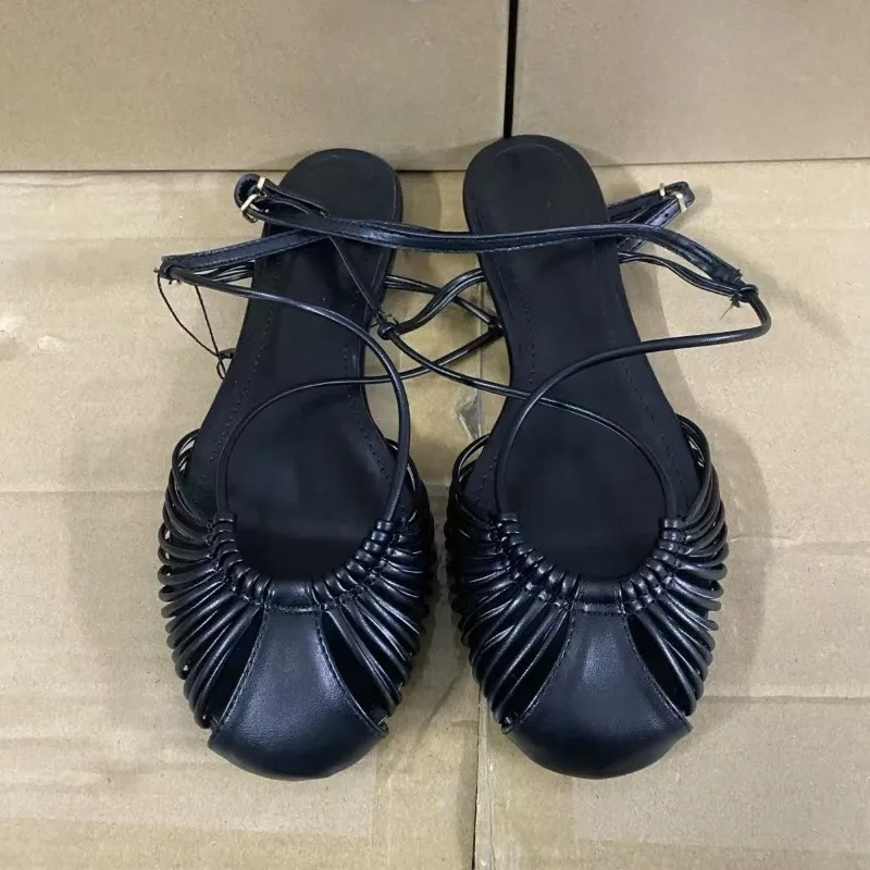 

Women's Roman Sandals Flat Gold Hollow Out Ankle Strap Round Toe Summer Beach Vacation Shoes Comfortable Lightweight for Female