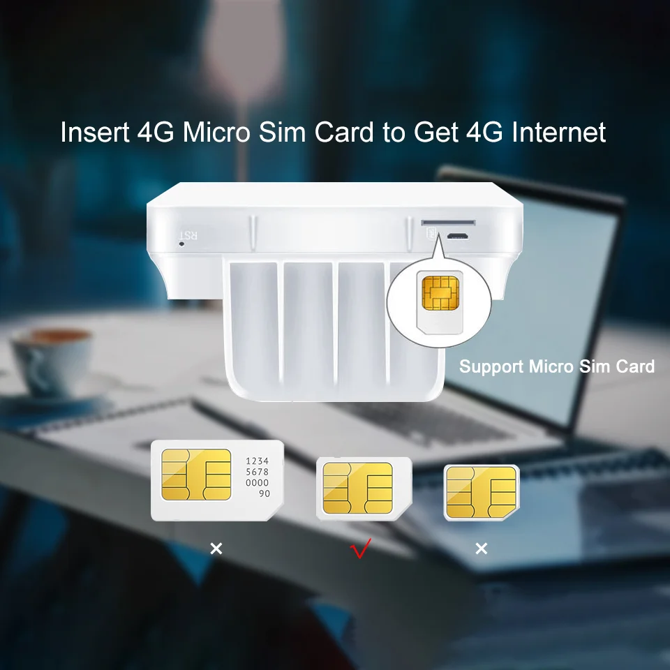 KuWfi 4G LTE Router 300Mbps Wireless Wifi Router CAT4 4G CPE Router with High Gain External Antennas RJ45 Port Wired/Wireless
