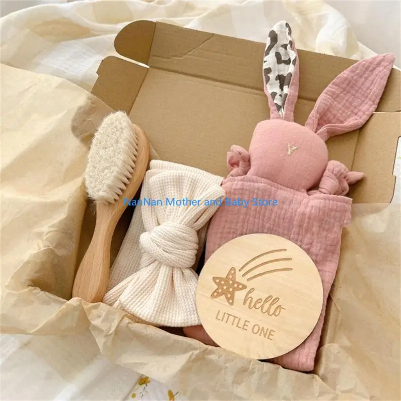 

Baby Soother Appease Towel Milestones Card Set with Hairband Newborn