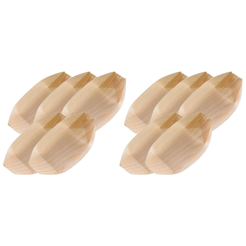 50 Pcs Boat Dessert Box Disposable Plates Pastry Plate Decorative Bowls Food Display Serving Tray Pastry Salad Snack