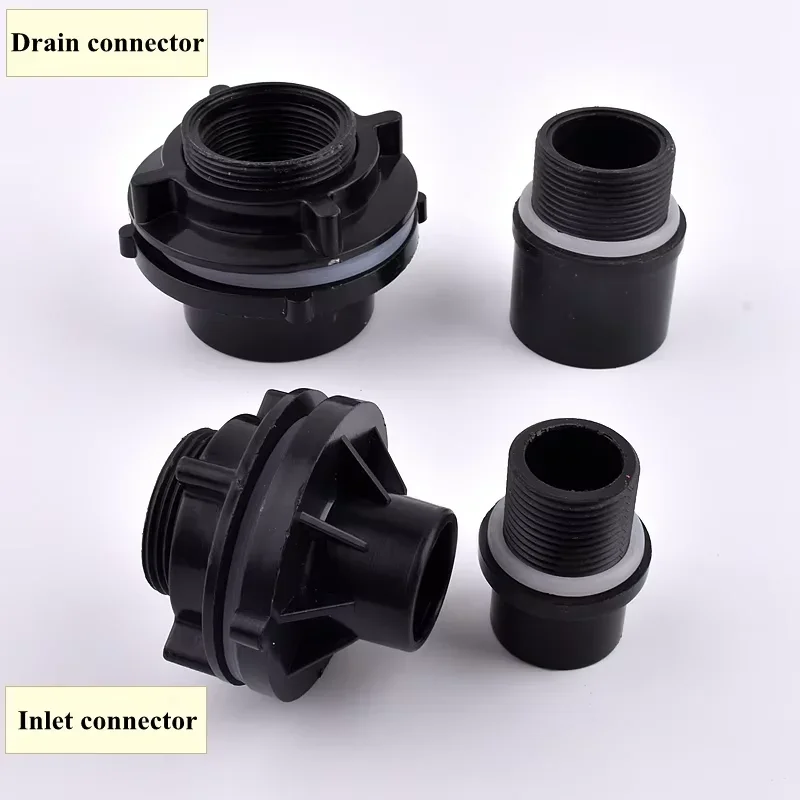 

Черный разъем для аквариума, сливное соединение, ПВХ-труба, фитинги для впуска воды, резьба для перелива, подача резервуара для воды, разъем для аквариума