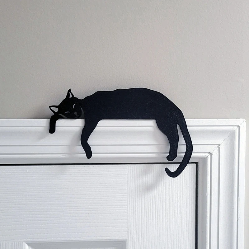 Cat Door Topper, Black Cats Door Corner Sign, Cat Mantel Decor, Cat Lover Gift, Shelf Decor, Cute Adorable Kid