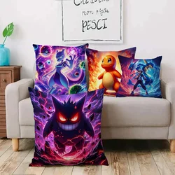 Hot Anime Pokemons G-Gengars Pillow Covers Cartoon Sofa Decorative Home Double-sided Printing Short Plush Cute Cushion Cover