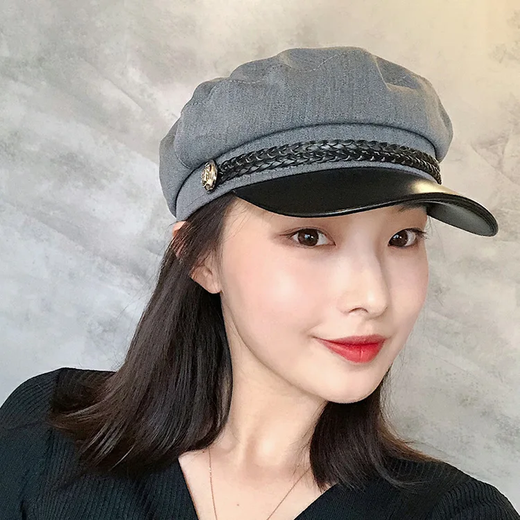 Simple Unisex Red Black Flat Hat Cap Women Men Berets Hot Sale Street Style Beret Caps Brand Hats Fishing Cap