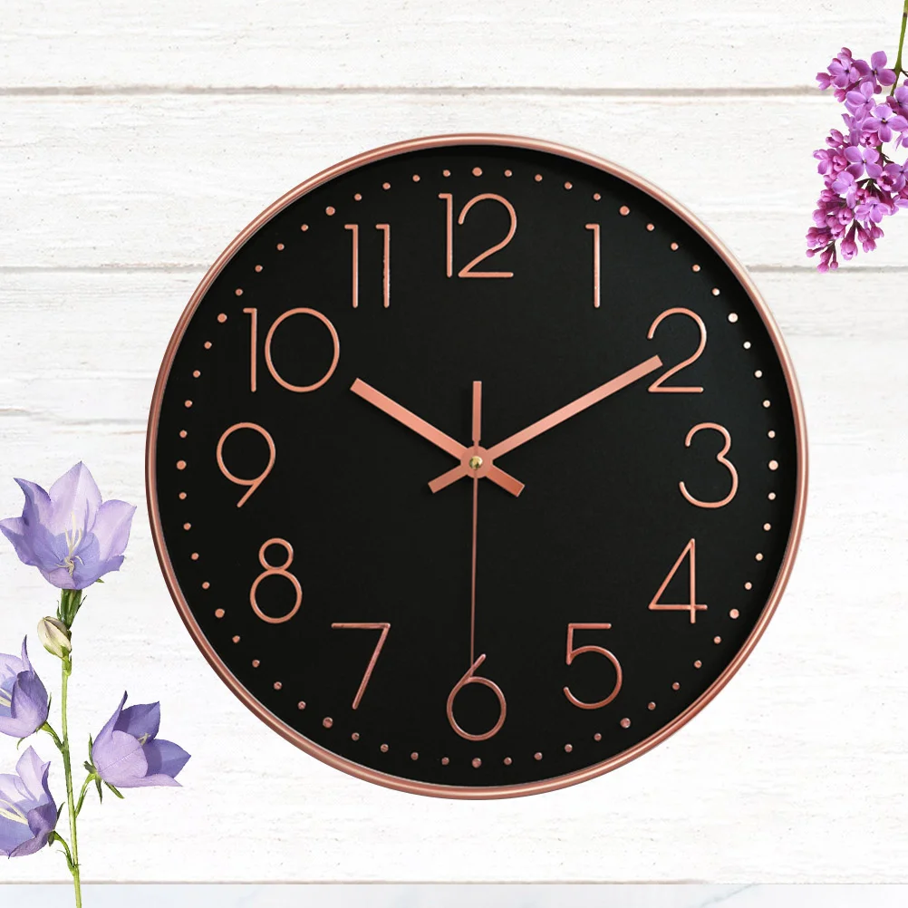 

Digital Wall Clock Black Face Rose Golden Modern Plastic Silent Home Decor For Living Room Bedroom Bar Restaurant Store