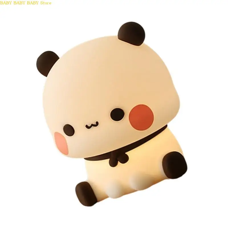 

Q81A Lovely Panda Silicone Night Light USB Rechargeable Soft Tap Lamp For Kids And Adults Bedroom and Desk Decoration